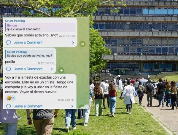 Estudiante libertario amenazó a alumnos de la UBA: “Voy a la fiesta de Exactas con una escopeta”